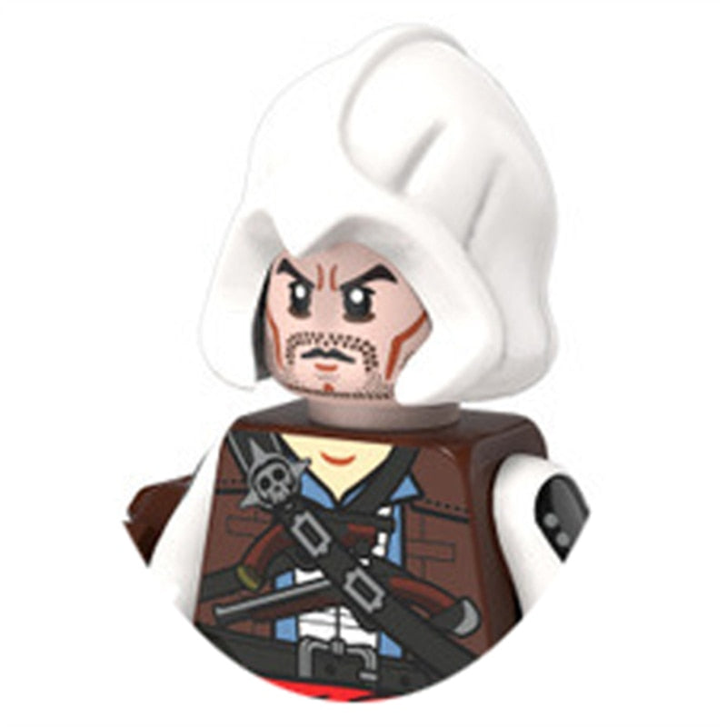 Figurine Assassin's Creed compatible avec Lego, Ezio, Altair, Connor, Edward, Jacob, Adéwalé, Aveline, Edward