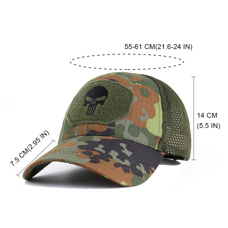 Casquette tactique motif tête de mort