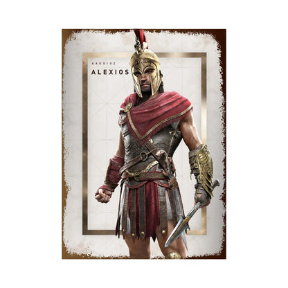 Plaque métallique Assassin's Creed Odyssey et Valhalla - Kassandra, Alexios, Eivor
