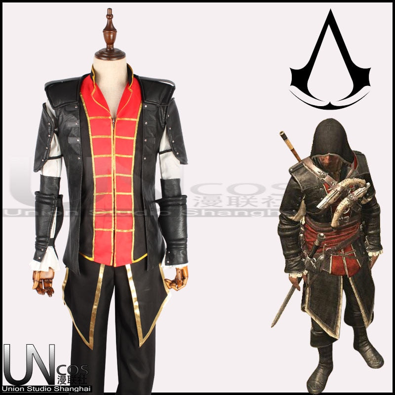 Costume cosplay d’Edward Kenway noir et rouge – Assassin’s Creed IV